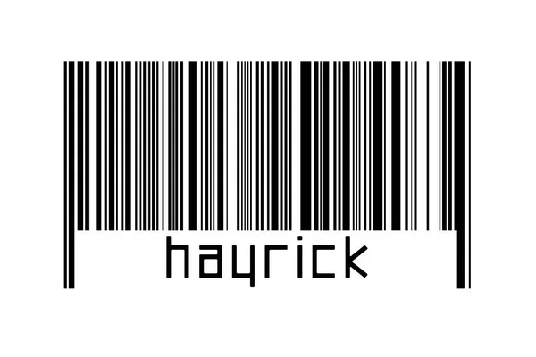 Barcode White Background Inscription Hayrick Concept Trading Globalization — ストック写真