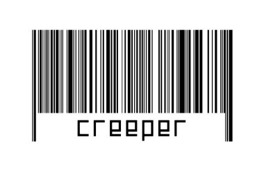 Beyaz arka planda barkod ve alttaki yazıt sarmaşığı. Ticaret ve küreselleşme kavramı