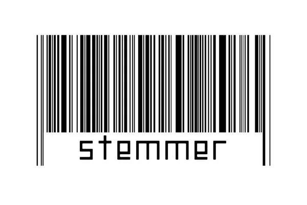 Digitalisierungskonzept Barcode Schwarzer Horizontaler Linien Mit Beschriftungsstiel Unten — Stockfoto