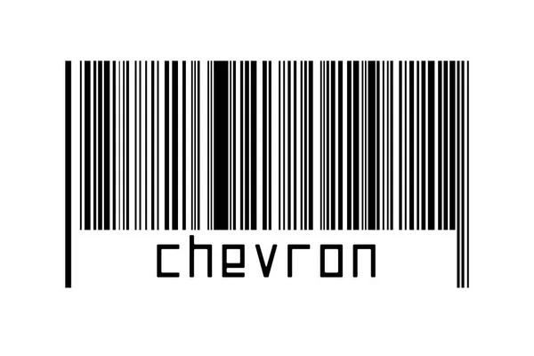 Streckkod Vit Bakgrund Med Inskription Chevron Nedan Begreppet Handel Och — Stockfoto