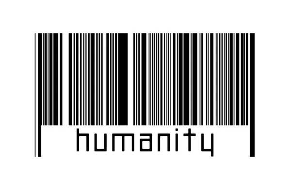 Digitalisierungskonzept Barcode Schwarzer Horizontaler Linien Mit Der Aufschrift Humanität Unten — Stockfoto