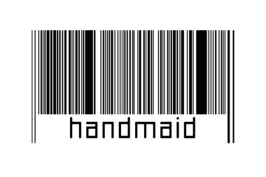 Beyaz arka planda barkod ve aşağıda da yazıt hizmetçisi var. Ticaret ve küreselleşme kavramı