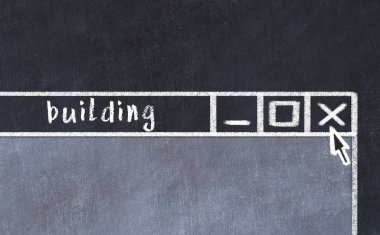 Tarayıcı penceresini başlık oluşturma ile kapatılıyor. Tebeşir çizimi. Sorunlarla başa çıkma kavramı