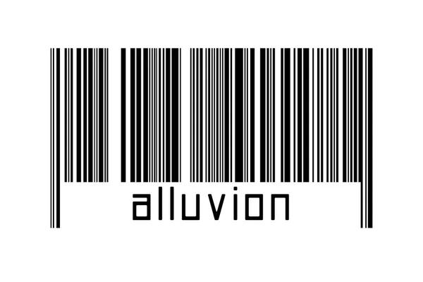 Digitalisierungskonzept Barcode Schwarzer Horizontaler Linien Mit Der Aufschrift Alluvion Unten — Stockfoto