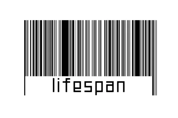 Штрих Код Білому Тлі Тривалістю Життя Написів Нижче Концепція Торгівлі — стокове фото