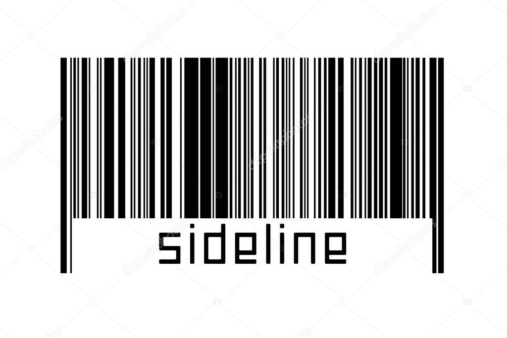 Digitalization concept. Barcode of black horizontal lines with inscription sideline below.