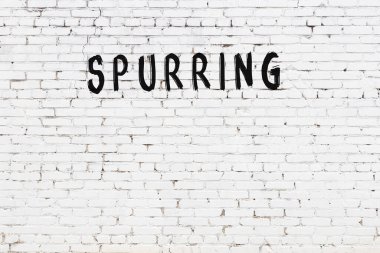 Üzerinde yazı olan beyaz tuğla duvar. Siyah boyayla birlikte elle yazılmış.