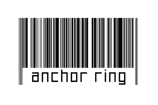 Barcode Λευκό Φόντο Επιγραφή Δαχτυλίδι Άγκυρα Παρακάτω Έννοια Του Εμπορίου — Φωτογραφία Αρχείου