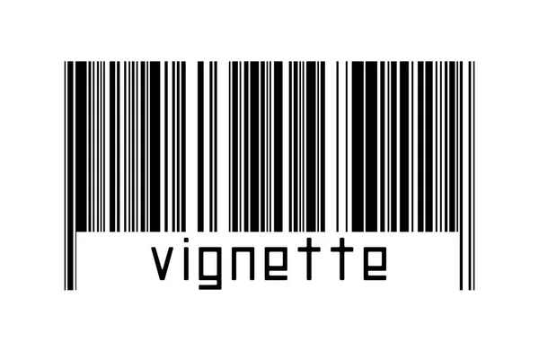 Штрих Код Білому Тлі Написом Vignette Нижче Концепція Торгівлі Глобалізації — стокове фото