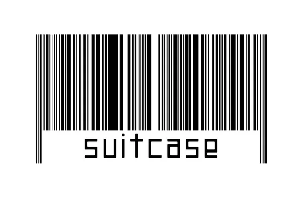 Digitalization Concept Barcode Black Horizontal Lines Inscription Suitcase — Stock Photo, Image