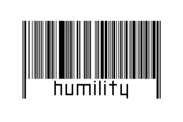 Barcode White Background Inscription Humility Concept Trading Globalization — Stock Photo, Image