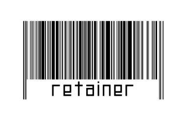 Beyaz arkaplanda barkod ve altında da yazıt diş teli var. Ticaret ve küreselleşme kavramı