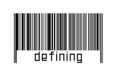 Altında yazı olan beyaz arkaplanda barkod. Ticaret ve küreselleşme kavramı