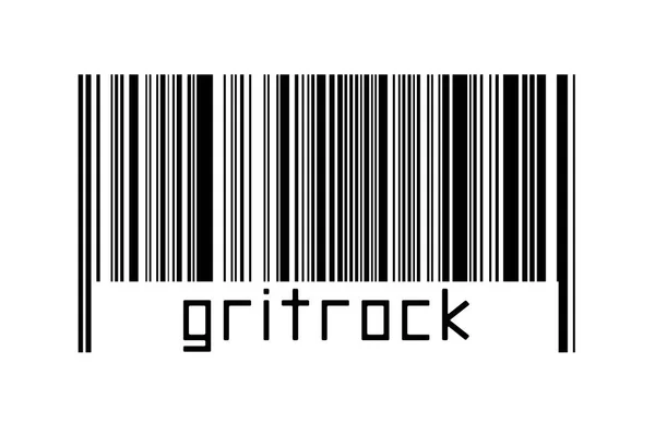 Código Barras Sobre Fundo Branco Com Inscrição Gritrock Abaixo Conceito — Fotografia de Stock