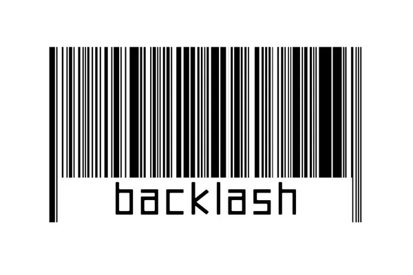 Barcode Λευκό Φόντο Επιγραφή Backlash Παρακάτω Έννοια Του Εμπορίου Και — Φωτογραφία Αρχείου