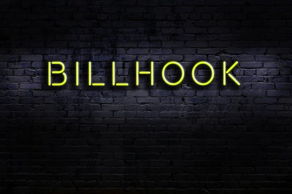 Geceleri duvarda neon levhası var. Yazıt billhook