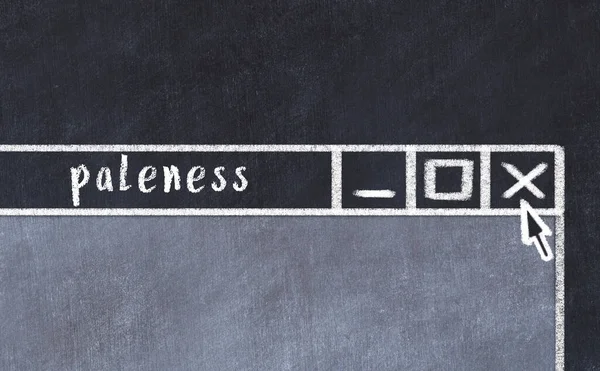 Tarayıcı penceresini başlık solgunluğu ile kapatılıyor. Tebeşir çizimi. Sorunlarla başa çıkma kavramı