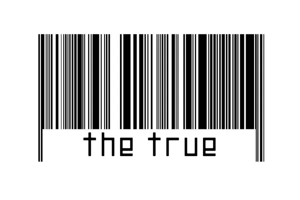 Barcode Λευκό Φόντο Επιγραφή Αλήθεια Παρακάτω Έννοια Του Εμπορίου Και — Φωτογραφία Αρχείου