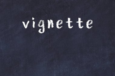 Tebeşir el yazısı yazı vignette siyah masa üzerinde