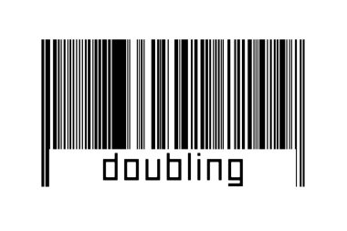 Dijitalleştirme kavramı. Siyah yatay çizgilerin barkodu ve yazıtlar aşağıda iki katına çıkıyor.