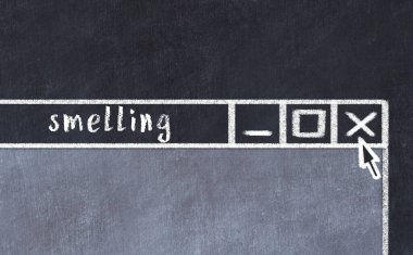 Tarayıcı penceresini başlık kokusuyla kapatılıyor. Tebeşir çizimi. Sorunlarla başa çıkma kavramı