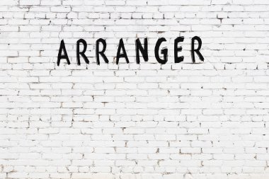 Beyaz tuğla duvara siyah boya ile yazılmış bir yazı düzenleyici..