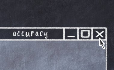 Tarayıcı penceresinin sayfa başlığı yazma doğruluğuyla kapatılmasının tebeşir çizimi  