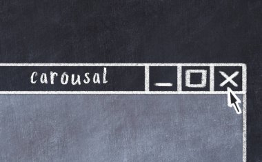 Tarayıcı penceresini başlık atölyesi ile kapatılıyor. Tebeşir çizimi. Sorunlarla başa çıkma kavramı