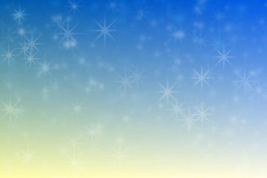 Güzel soyut bir arka plan. Bokeh ve yıldız şekilli mavi ve bej renk değişimleri