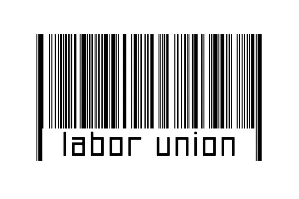 Digitalisierungskonzept Barcode Schwarzer Horizontaler Linien Mit Der Aufschrift Gewerkschaft Unten — Stockfoto