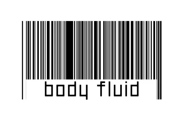 Digitalization Concept Barcode Black Horizontal Lines Inscription Body Fluid — Stock Photo, Image