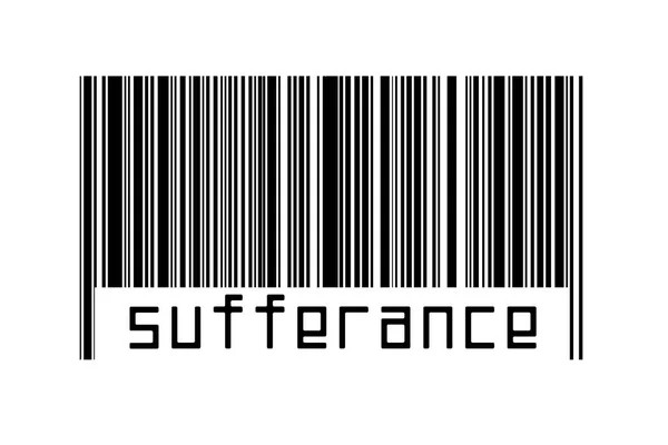 Barcode Auf Weißem Hintergrund Mit Der Aufschrift Sufferance Konzept Des — Stockfoto