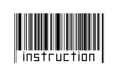 Dijitalleştirme kavramı. Altında yazı talimatı bulunan siyah yatay çizgilerin barkodu.