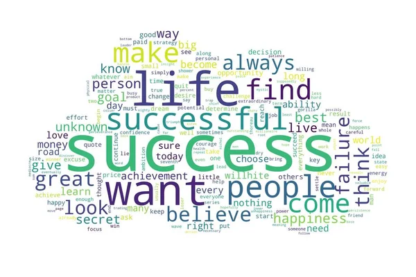 Word Tag Cloud Sfondo Bianco Concetto Successo — Foto Stock