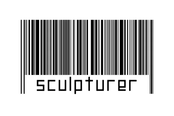 Barcode Λευκό Φόντο Επιγραφή Γλύπτρα Παρακάτω Έννοια Του Εμπορίου Και — Φωτογραφία Αρχείου