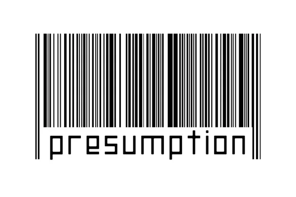 Barcode White Background Inscription Presumption Concept Trading Globalization — Stock Photo, Image