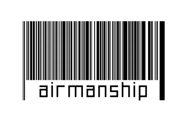 Conceito Digitalização Código Barras Linhas Horizontais Pretas Com Inscrição Airmanship — Fotografia de Stock