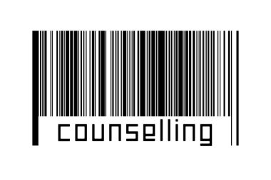 Beyaz arka planda barkod ve yazıt danışmanlığı. Ticaret ve küreselleşme kavramı