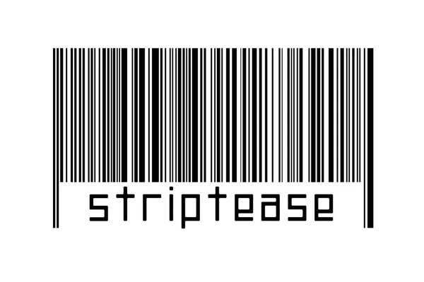 Digitalisierungskonzept Barcode Schwarzer Horizontaler Linien Mit Beschriftung Striptease Unten — Stockfoto
