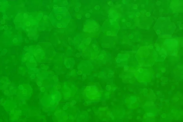 Abstrato Verde Desfocado Fundo Com Forma Hexágono Bokeh Spots — Fotografia de Stock