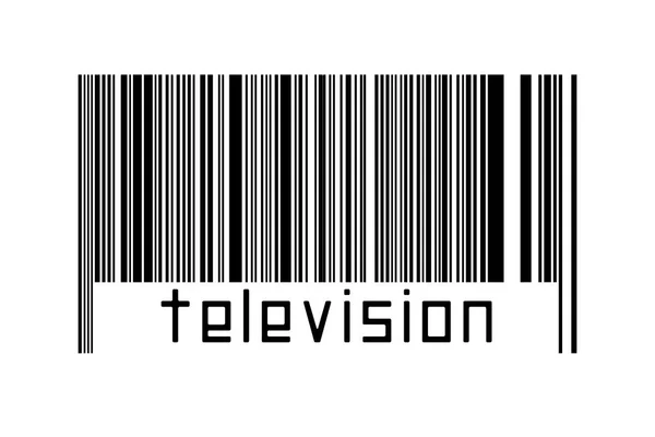 Digitalization Concept Barcode Black Horizontal Lines Inscription Television — Stock Photo, Image