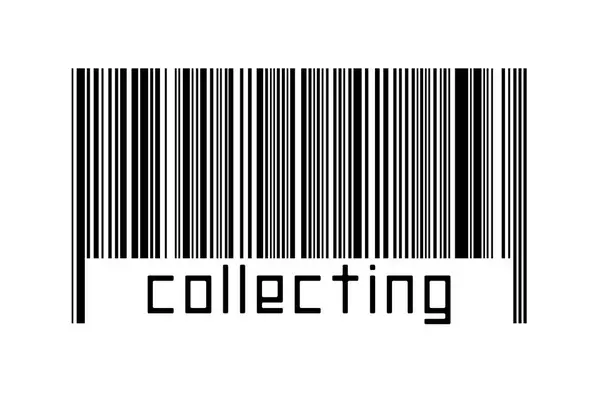 Barcode Λευκό Φόντο Επιγραφή Συλλογή Παρακάτω Έννοια Του Εμπορίου Και — Φωτογραφία Αρχείου