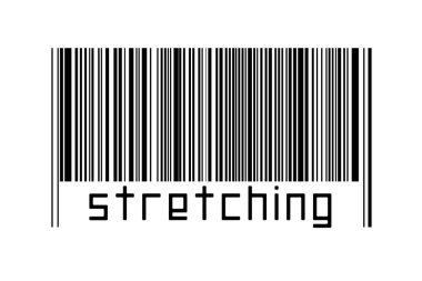 Altında yazı olan beyaz arkaplanda barkod. Ticaret ve küreselleşme kavramı