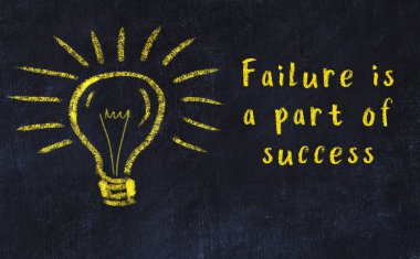 Bir karatahtaya ve bir ampul çizimine elle yazılmış akıllı bir alıntı.