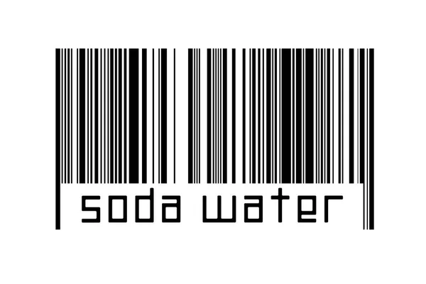 Conceito Digitalização Código Barras Linhas Horizontais Pretas Com Água Soda — Fotografia de Stock