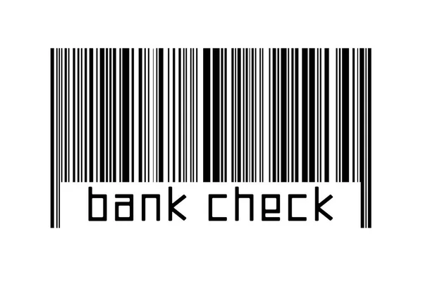 デジタル化の概念 碑文銀行チェック付き黒の水平線のバーコード以下 — ストック写真
