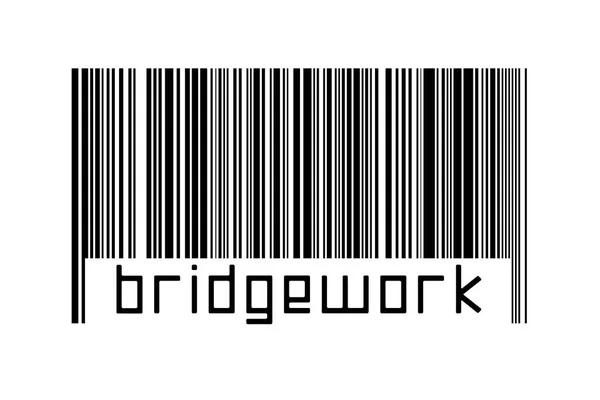 Digitalization Concept Barcode Black Horizontal Lines Inscription Bridgework — Stock Photo, Image