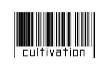 Beyaz arka planda barkod ve yazıtlar aşağıda. Ticaret ve küreselleşme kavramı