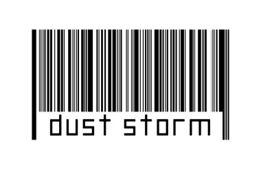 Dijitalleştirme kavramı. Altında yazıt tozu fırtınası olan siyah yatay çizgilerin barkodu.