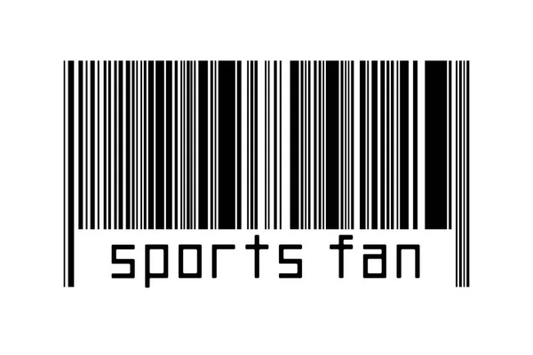 Digitalization Concept Barcode Black Horizontal Lines Inscription Sports Fan — Stock Photo, Image